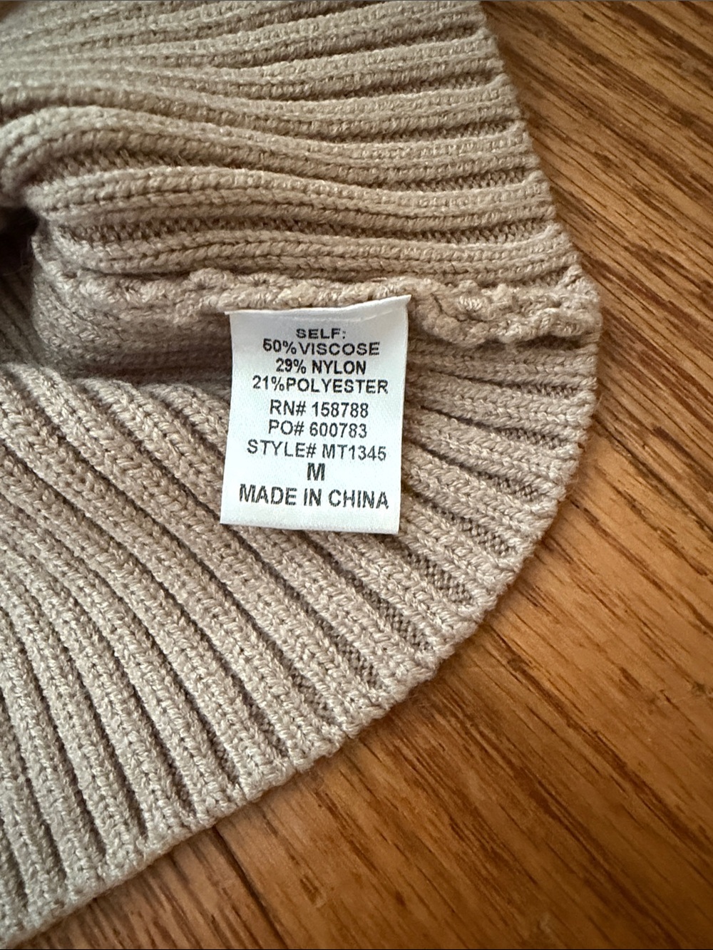 Mable Ribbed Knit Mock Neck Cropped Sweater Taupe M Clean Girl Chic Minimalist‎ - Picture 10 of 11